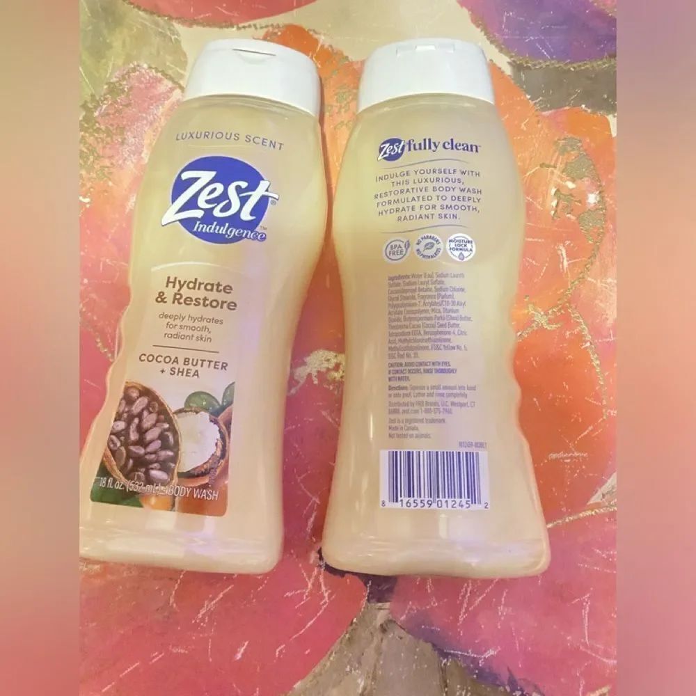 ποΈ Zest Indulgence Cocoa Butter & Shea BodyβWash pack of 2 18 FL OZ π₯ - Picture 2 of 7